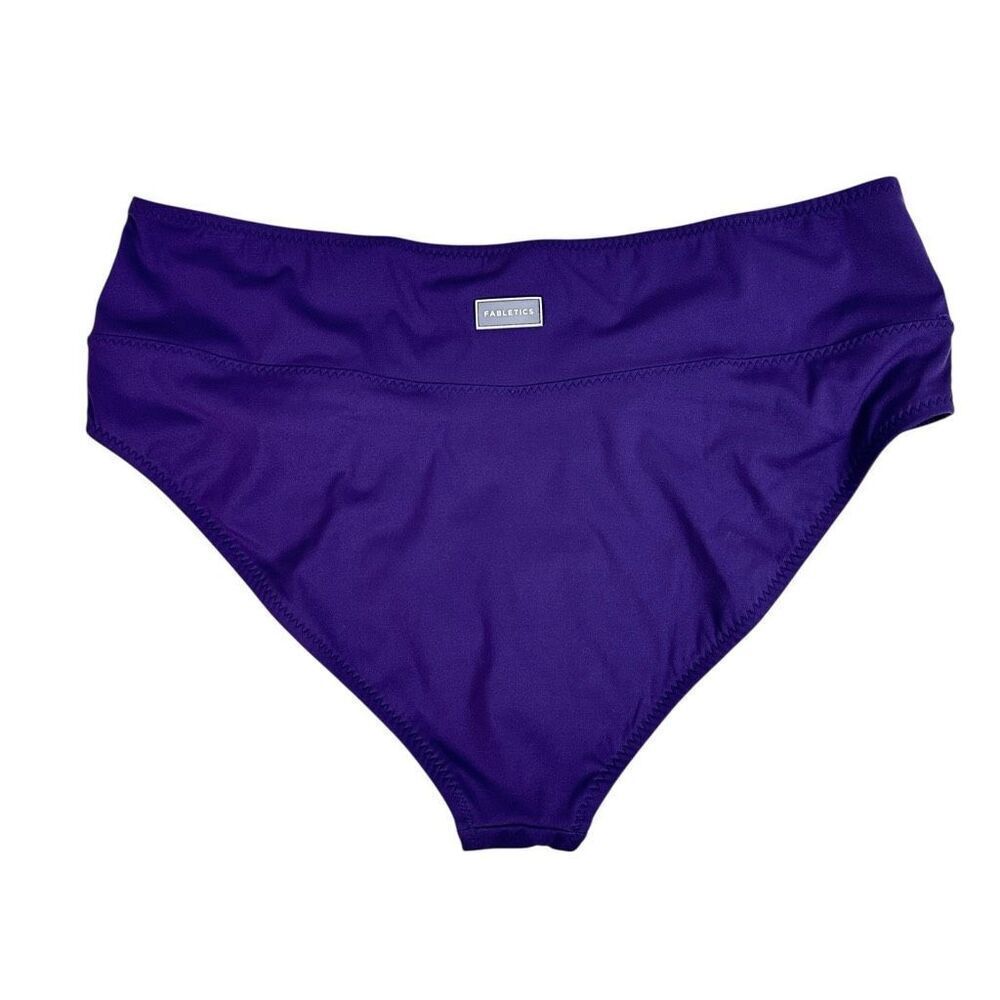 Fabletics High-Waisted Crossover Shaping Swim Bottom Sz XL Purple - Picture 2 of 7